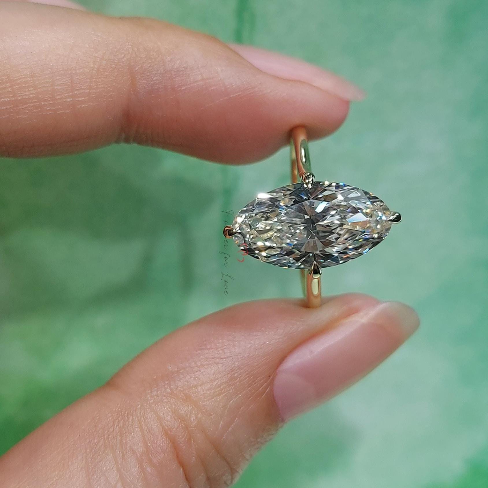 4 Ct Oval Lab Diamond Engagement Ring