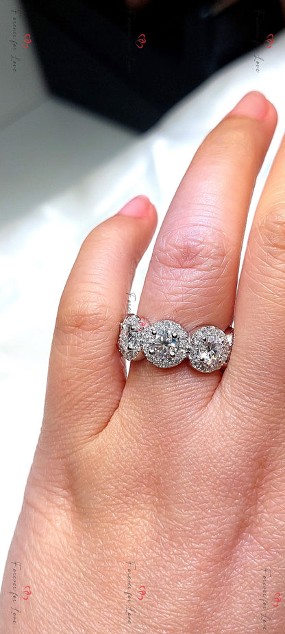 Round Lab Diamond Halo Ring