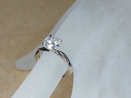 1 Ct Round Natural Diamond Solitaire Engagement Ring