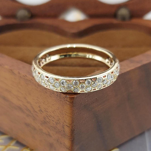 Round Lab Diamond Half Eternity Band