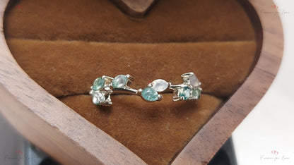 Marquise Moss Agate Wedding Band