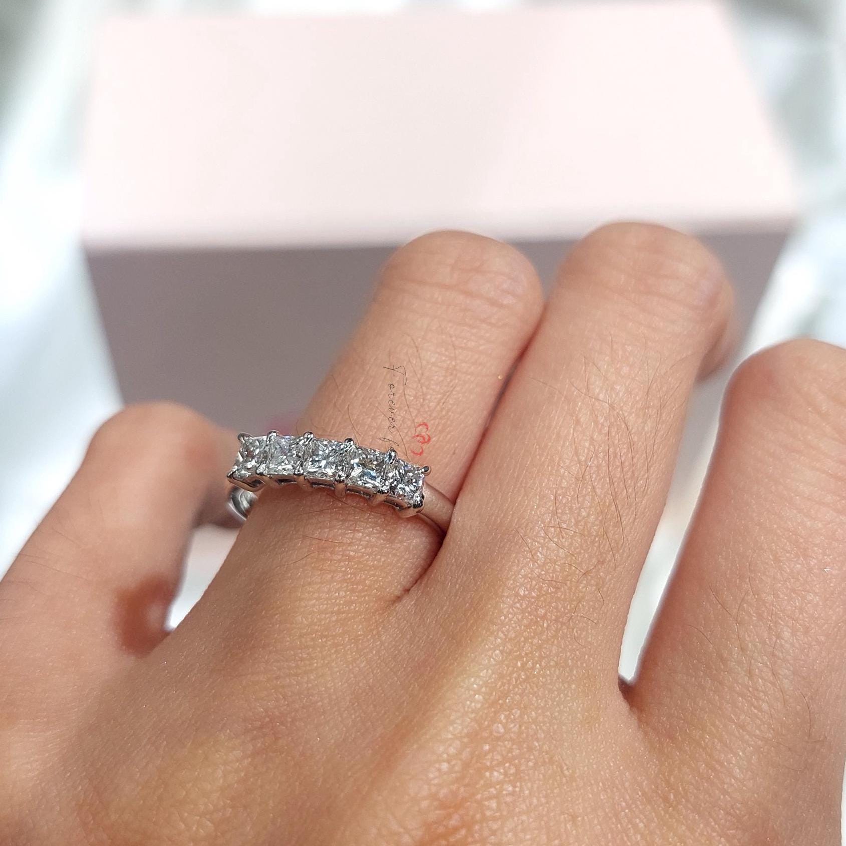 Princess Lab Diamond Half Eternity Band