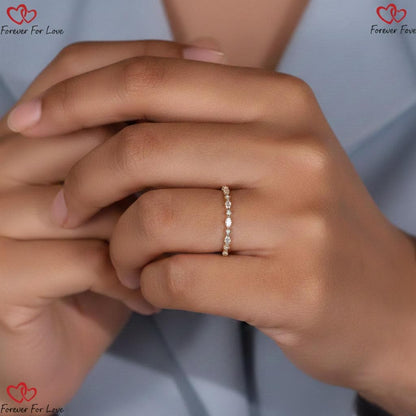 Marquise Lab Diamond Half Eternity Band
