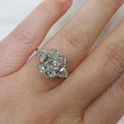 IGI Certified Cushion Lab Diamond Three Stone Ring