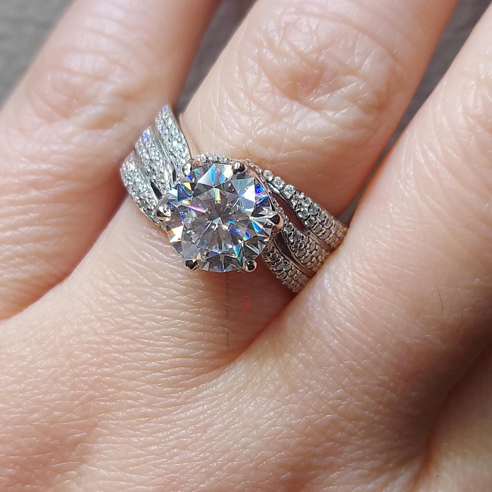 4 Ct Round Diamond, Moissanite Engagement Ring
