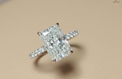 6 Ct IGI Certified Radiant Lab Diamond Halo Ring
