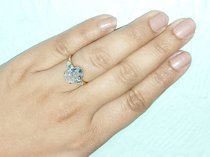 Oval Moissanite Three Stone Engagement Ring