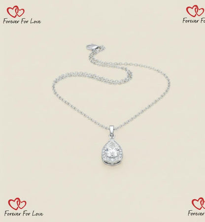 Birnenförmiger Diamantanhänger Einzigartiger Halo-Diamantanhänger für Damen Birnenförmiger im Labor gezüchteter Diamantanhänger als Geschenk zum Jahrestag und Geburtstag für Ehefrauen