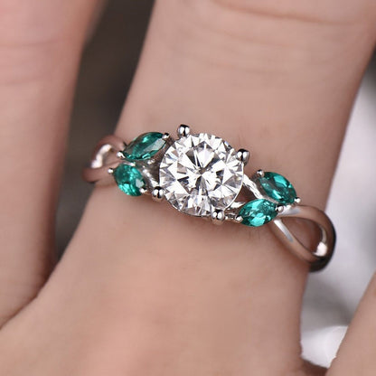 1 Ct Marquise Natural Diamond Engagement Ring