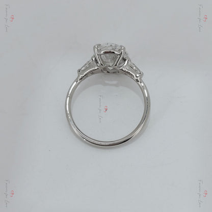 3 Ct IGI Certified Oval Diamond Three Stone Ring
