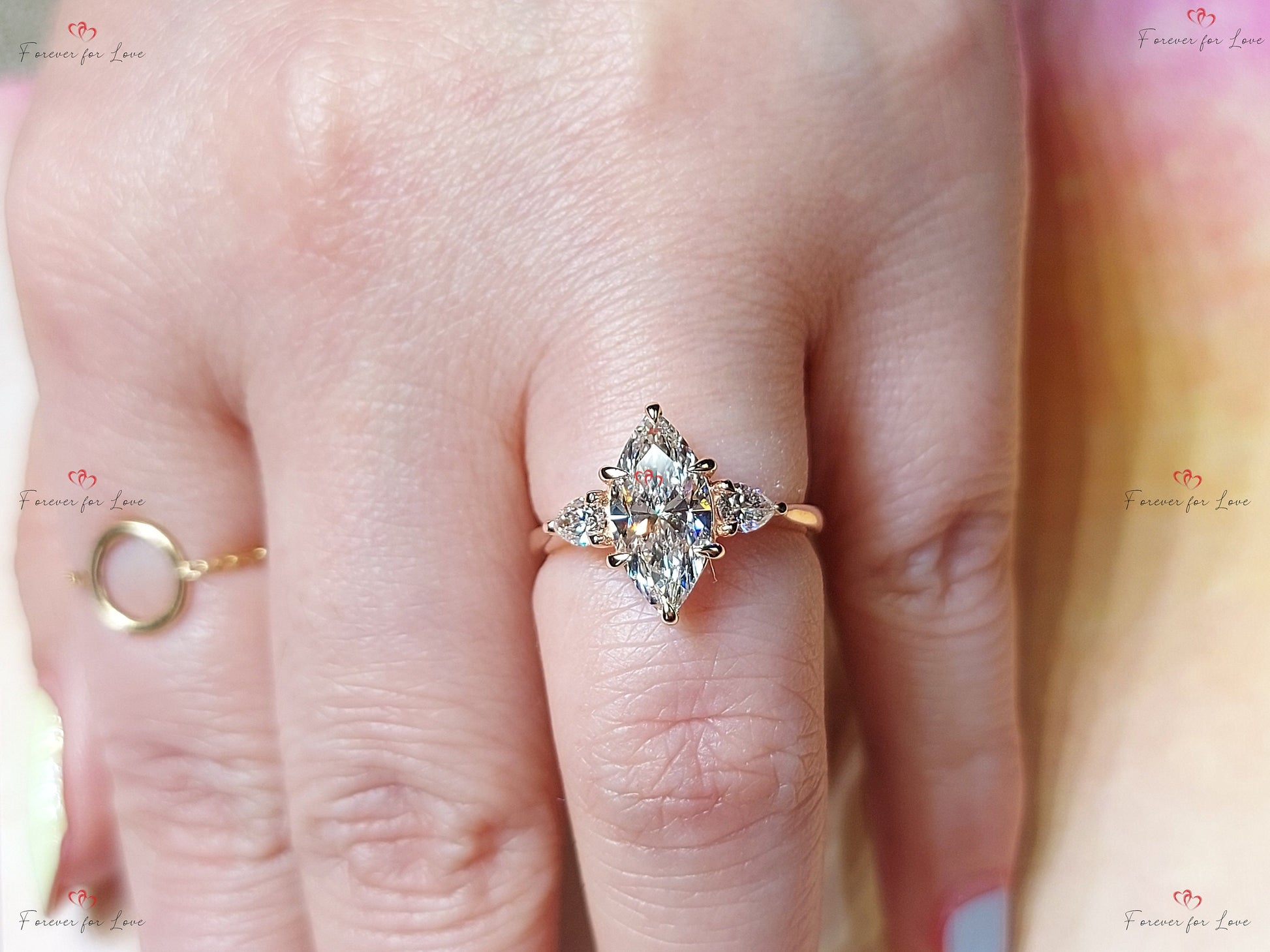 2 Ct IGI Certified Marquise Lab Diamond Engagement Ring