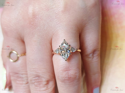 2 Ct IGI Certified Marquise Lab Diamond Engagement Ring