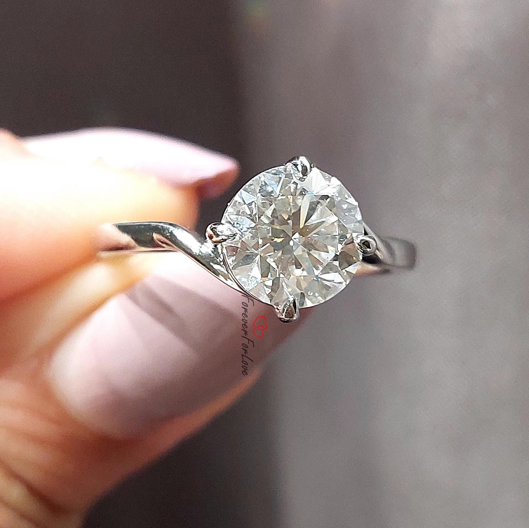 2 Ct Round Lab Diamond Solitaire Engagement Ring