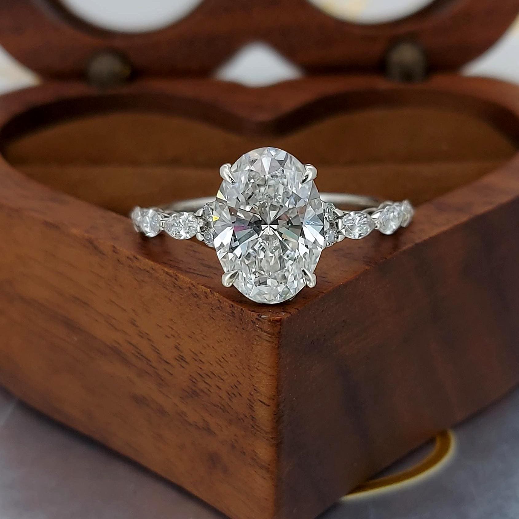 3.1 Ct IGI Certified Oval Lab Diamond Solitaire Engagement Ring