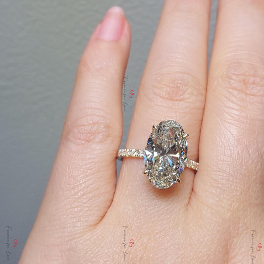 6.5 Ct Oval Diamond Engagement Ring