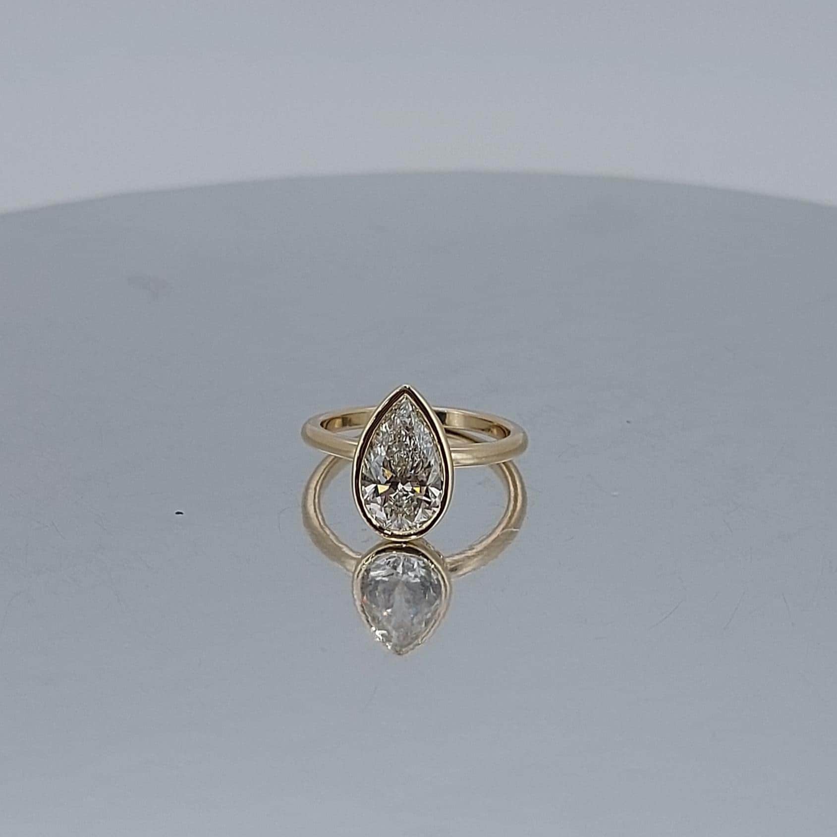 1.5 Ct Pear Lab Diamond Solitaire Engagement Ring