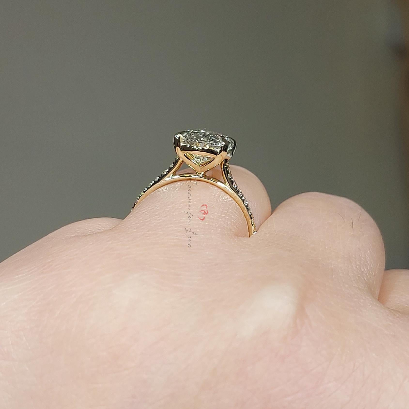 3.6 Ct Oval Lab Diamond Engagement Ring
