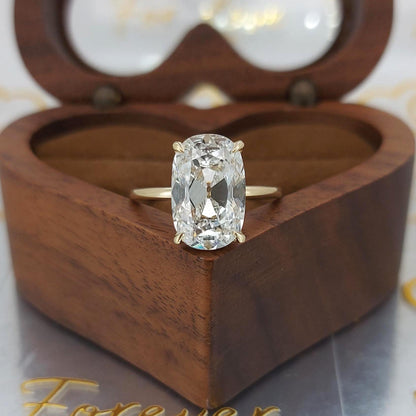4 Ct IGI Certified Old Mine Lab Diamond Solitaire Engagement Ring