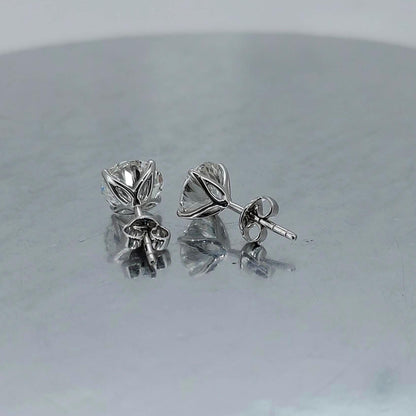4 Karat Gesamt E, VVS2, IGI-zertifizierter Labor-Diamantrundenohrstecker, Weißgoldohrringe, Diamantohrstecker, Geburtstag, Valentinstagsgeschenk für sie