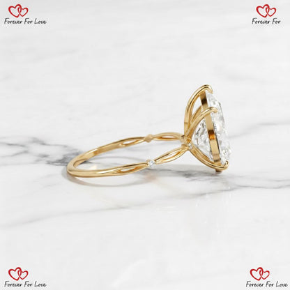 3 Ct IGI Certified Pear Lab Diamond Engagement Ring