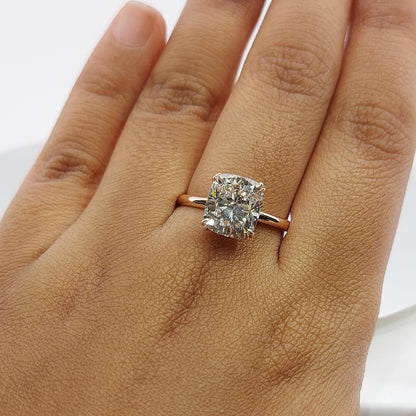 3 Ct IGI Certified Cushion Lab Diamond Engagement Ring