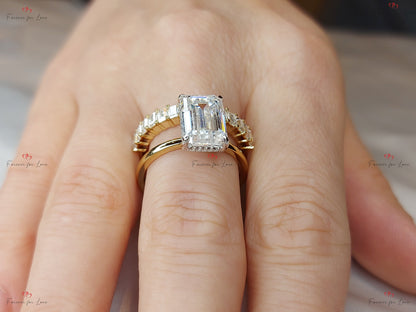 4 Ct Emerald Moissanite Eternity Band