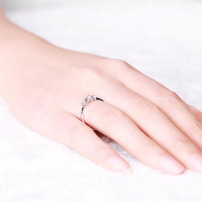 Round Diamond Three Stone Engagement Ring