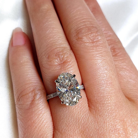 8 Ct Oval Diamond, Moissanite Engagement Ring