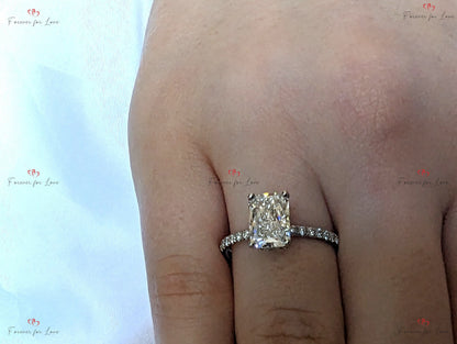 2.44 Ct IGI Certified Radiant Diamond Hidden Halo Engagement Ring