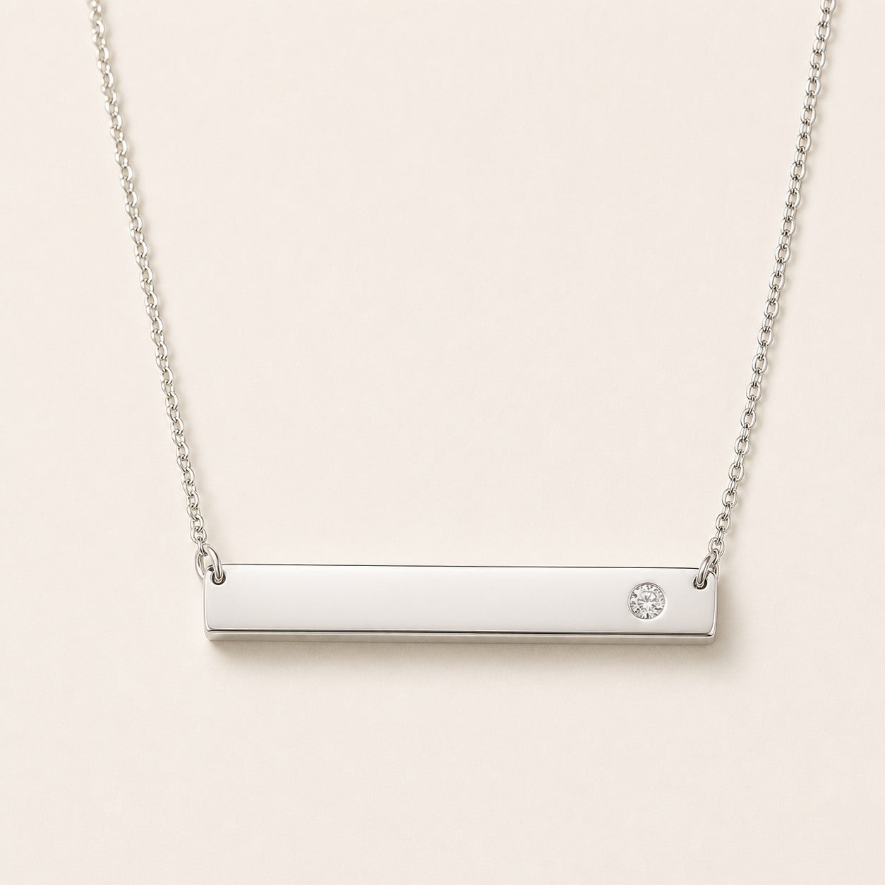AI-generated photorealistic image of Family Name Bar Necklace For Mom
