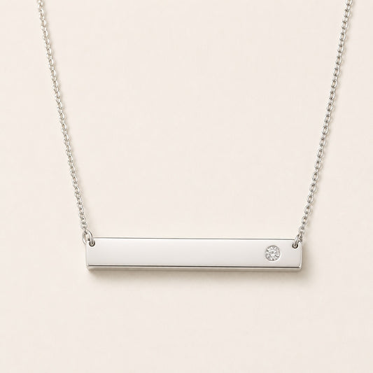 AI-generated photorealistic image of Family Name Bar Necklace For Mom