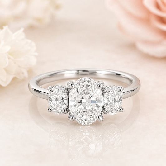 AI-generated photorealistic image of Family Three Stone Ring For Mom