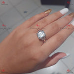 Emerald Cut and Trapezoid Cut Diamond Engagement Ring - Three Stone Wedding Ring Anniversary Trilogy Ring Forever For Love