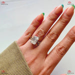 Emerald Cut Moissanite Two Tone Engagement Ring in Solid Gold  Diamond Emerald Engagement Ring Forever For Love
