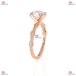 Oval Moissanite Forever One Engagement Ring in Rose Gold Forever For Love