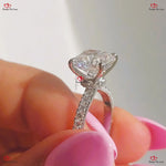 Cushion Cut Engagement Ring with Hidden Halo Forever For Love