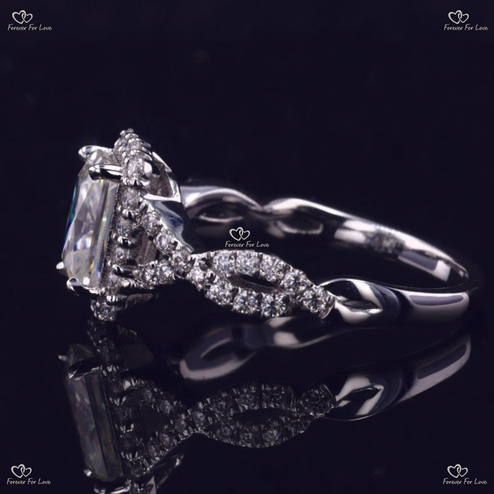 Twist Radiant Diamond Wedding Ring