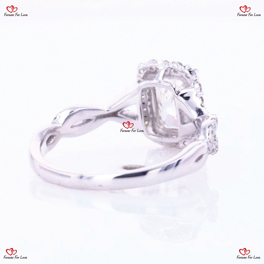 Twist Radiant Diamond Wedding Ring