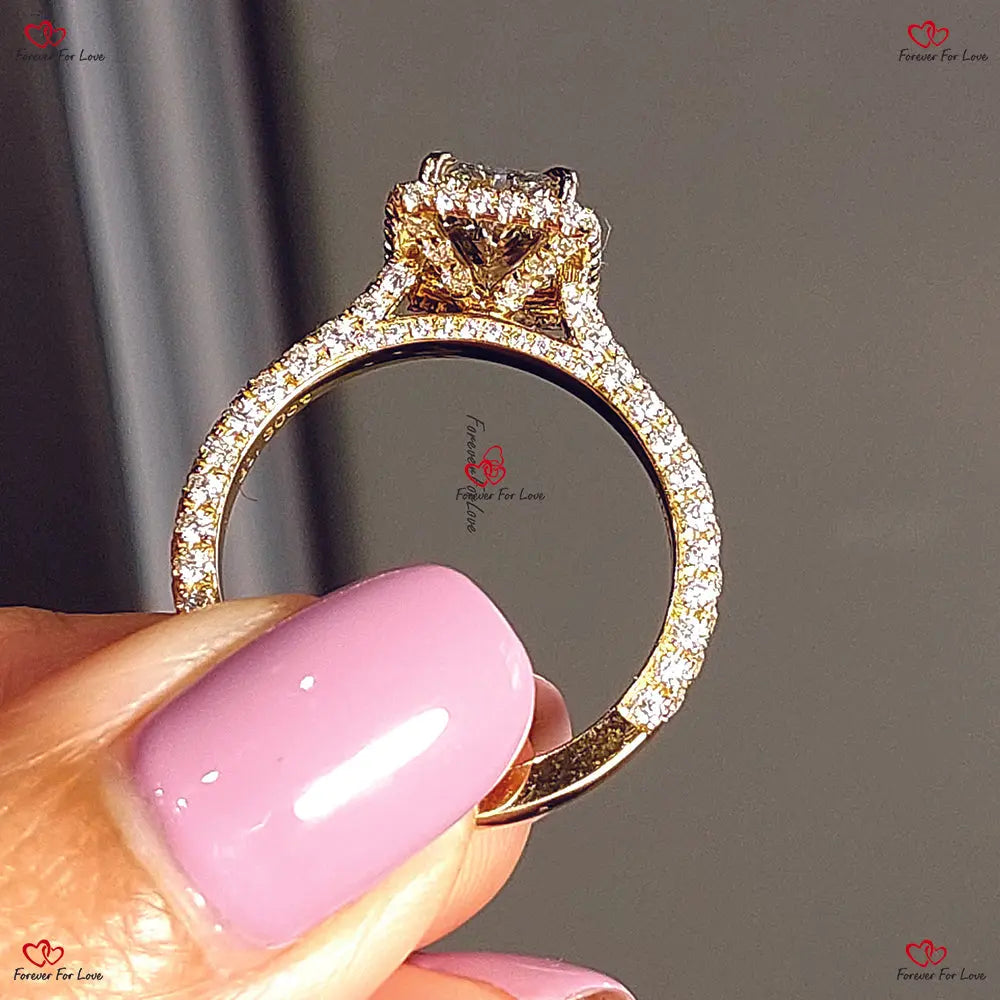 IGI Certified Lab Grown Radiant Diamond Wedding Ring | Yellow Gold
