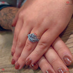 3.46 TCW Emerald Cut Moissanite Bridal Set in Platinum - Three Stone Emerald Cut Wedding Set Forever For Love