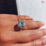 Oval Diamond Solitaire Engagement Ring Hidden Halo Solid Gold Forever For Love