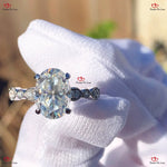 Eternal Elegance: Solid Gold  Oval Moissanite Engagement Ring Forever For Love