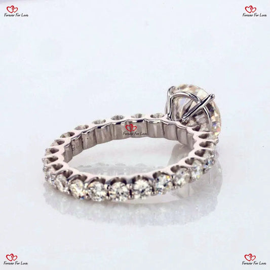 Vintage 2 1/ Round Forever Moissanite Engagement Ring in Solid Gold Art Deco Round Cut Engagement Ring Forever For Love