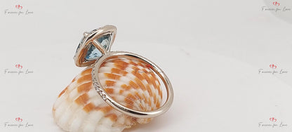 Radiant Diamond, Aquamarine Band