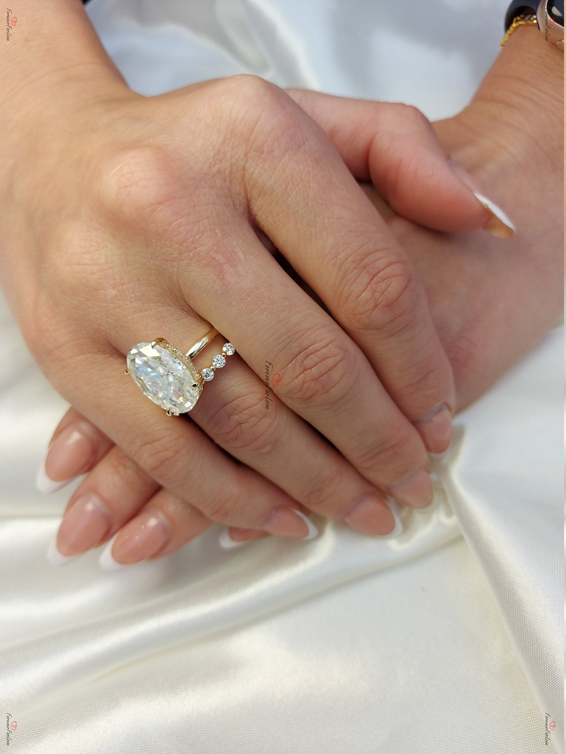 6.5 Ct Oval Moissanite Eternity Band