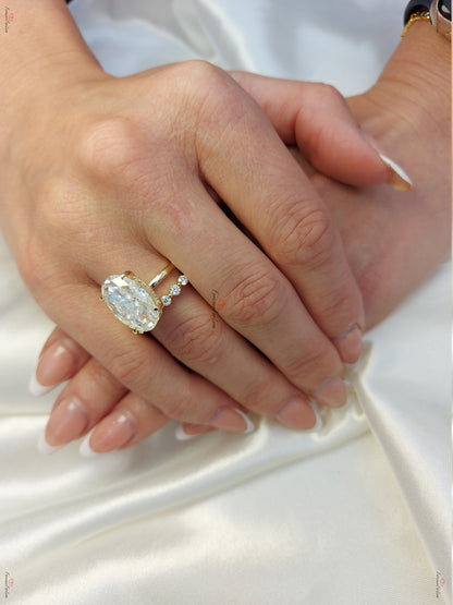 6.5 Ct Oval Moissanite Eternity Band