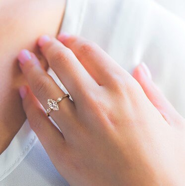 Pear Natural Diamond Halo Engagement Ring