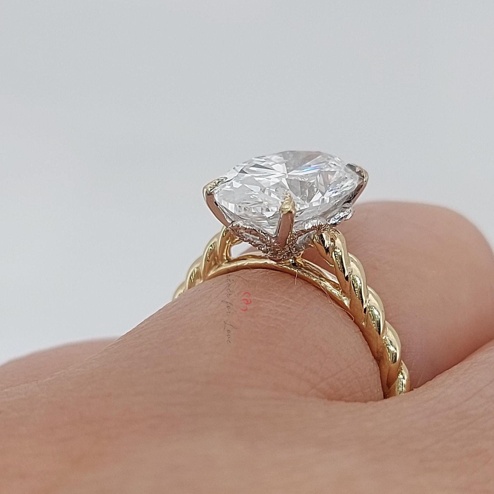 3.5 Ct Oval Lab Diamond Band