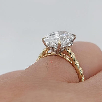 3.5 Ct Oval Lab Diamond Band
