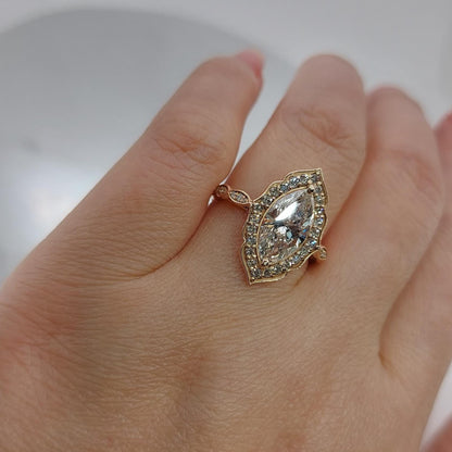 3 Ct IGI Certified Marquise Lab Diamond Engagement Ring